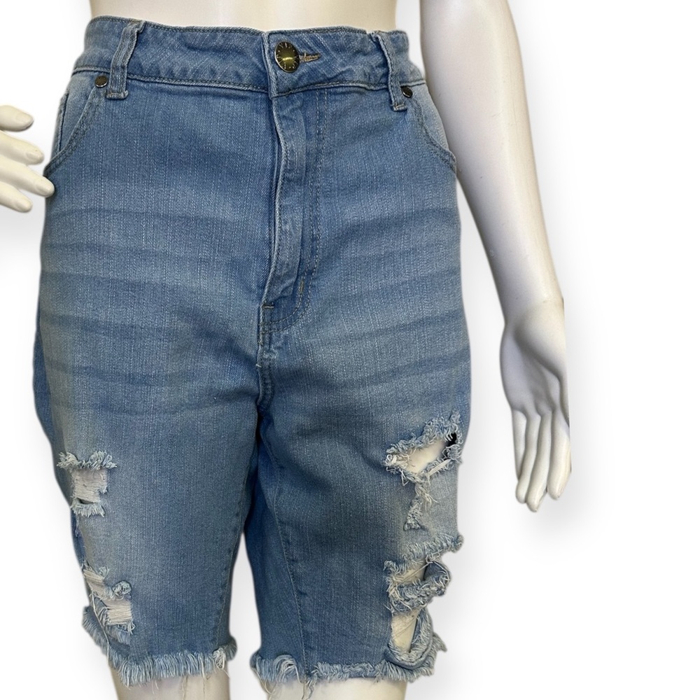 VIP Distressed Denim Shorts - Picture 3 of 5